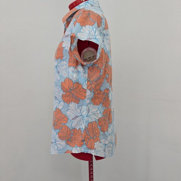 Izod Hawaiian Floral Print Button Down Top - Picture 3 of 5